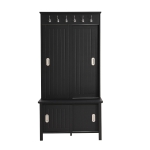 Vinsetto Multifunctional Hall Tree with Storage Bench, Hallway Shoe Cabinet with Shelves, Mudroom Coat Storage with Hanging Hooks for Entryways, Black
