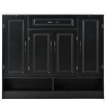 Vinsetto Sleek and Modern Shoe Cabinet with Adjustable Shelves, Minimalist Shoe Storage Organizer, Space-Saving Design, 47.5" L x 12" W x 39.5" H, Black