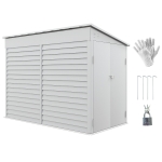 Outsunny 4.6ft x 9ft Metal Storage Shed Lockable Garden & Yard Tool & Outdoor Storage Shed, White