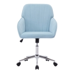 Adjustable Swivel Chair with Memory Foam Cushion and Lumbar Support, Ergonomic Office Chair with Silver Base, 25" L x 23" W x 38" H, Baby Blue