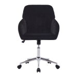 Adjustable Ergonomic Swivel Chair with Memory Foam Cushion and Lumbar Support, Office Chair with Silver Base, 25" L x 23" W x 38" H, Black