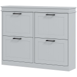 HOMCOM Shoe Storage Cabinet with 4 Flip Drawers and Adjustable Shelves, Narrow Shoe Cabinet for 20 Pairs of Shoes, Grey