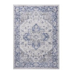 Naar 8x10 Stain-Resistant Area Rug with Cotton Backing, Medium Pile Height, Kid and Pet-Friendly Carpet, 120" L x 93" W x 0.35" H, Blue+Gray