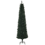 HOMCOM 6FT Artificial Christmas Tree Xmas Pencil Tree Holiday Home Indoor Decoration with Foldable Black Stand for Party, Green