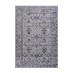 Naar 6x9 Stain-Resistant Area Rug with Cotton Backing, Medium Pile Height, Kid and Pet-Friendly Carpet, 93" L x 79" W x 0.35" H, Gray+Blue