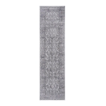 Naar 2x8 Stain-Resistant Area Rug with Cotton Backing, Medium Pile Height, Kid and Pet-Friendly Carpet, 96" L x 26" W x 0.35" H, Ivory+Gray