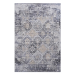Naar 5x7 Traditional Stain-Resistant Area Rug with Cotton Backing, Medium Pile Height, Kid and Pet-Friendly Carpet, 90" L x 63" W x 0.3" H, Gray+Blue