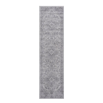 Naar 2x8 Stain-Resistant Area Rug with Non-Shedding Design and Cotton Backing, Kid and Pet-Friendly Carpet, 96" L x 26" W x 0.35" H, Silver