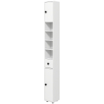 kleankin 71" Tall Bathroom Storage Cabinet, Narrow Bathroom Cabinet with Open Shelves, 2 Door Cabinets, Adjustable Shelves, for Kitchen, Hallway, Living Room, White