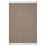 Naar 5x7 Indoor Outdoor Stain-Resistant Area Rug with Cotton Backing, Kid and Pet-Friendly Carpet, 90" L x 63" W x 0.3" H, Natural