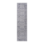 Naar 2x8 Stain-Resistant Area Rug with Cotton Backing, Medium Pile Height, Kid and Pet-Friendly Carpet, 96" L x 26" W x 0.35" H, Gray+Blue