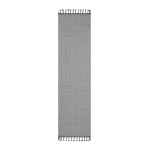 Naar 2x8 Geometric Indoor Outdoor Stain-Resistant Area Rug with Medium Pile Height, Kid and Pet-Friendly Carpet, 96" L x 26" W x 0.3" H, White