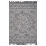 8x10 Stain Resistant Medallion Area Rug with Medium Pile, Easy Maintenance, Kid and Pet-Friendly Carpet, 120" L x 93" W x 0.3" H, Gray+White