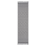 2x8 Stain Resistant Geometric Indoor Outdoor Area Rug, Kid and Pet-Friendly Non-Shedding Carpet, 96" L x 26" W x 0.3" H, Gray+White