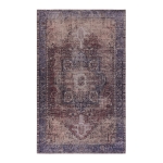 8x10 Washable Kid and Pet Friendly Area Rug, Low-Pile Non-Slip Non-Shedding Rug Blanket, for Living Room, Kitchen, Home Decor, Burgundy