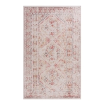 5x8 Non-Slip Machine Washable Area Rug with Low-Pile, Non-Shedding Kid and Pet Friendly Carpet, 60" L x 96" W x 0.15" H, Beige