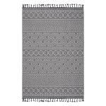 8x10 Stain Resistant Geometric Indoor Outdoor Area Rug, Kid and Pet-Friendly Non-Shedding Carpet, 120" L x 93" W x 0.3" H, Gray+White