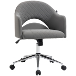 Vinsetto Mid Back Home Office Chair, Computer Desk Chair with Adjustable Height and Padded Seat, Grey