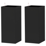 Outsunny 2 Pack Planter Box, 26 Inch Plastic Flower Pots with Water Level Indicator, Drainage Hole and Drain Plug, Black