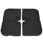 Outsunny 4 Piece Umbrella Base Stand w/ U Locking, 132 lb Capacity Water or 172 lb Capacity Sand, Black