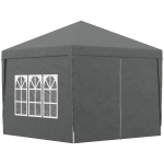 Outsunny 10'x10' Outdoor Pop Up Party Tent Wedding Gazebo Canopy with Carrying Bag (Dark Grey)
