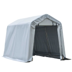 Outsunny 8' x 6' Carport with Sidewalls and Roll-up Door, Outdoor Storage Shelter for Motorcycle and Car, Grey