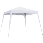 Outsunny 8' x 8' Pop Up Canopy, Outdoor Foldable Tent, Portable Canopy Tent with Carrying Bag for Camping, Party, Picnic, White