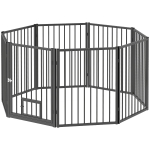 PawHut 8 Panels Dog Playpen, Foldable Portable Pet Playpen with Door, for Small & Medium Dogs, 30"H