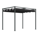 Outsunny Pergola Shade 10x7 Patio Canopy, Elegant Modern Outdoor Shelter for Home Yard, Black