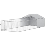 PawHut Galvanized Steel Dog Kennel Outdoor with Waterproof & UV-Resistant Cover for Large Dogs, 19.7' x 7.5' x 4.9'