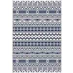 Outsunny Reversible Outdoor Rug, Waterproof Plastic Straw with Carry Bag, 6' x 9', Blue & White Geometric
