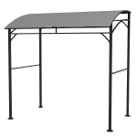 Outsunny 7' x 5' Garden Grill Canopy, BBQ Grill Gazebo Tent with Steel Frame and Hooks, Outdoor Sun Shade, Grey