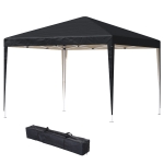 Outsunny 10 x 10ft Folding Pop Up Tent Outdoor Gazebo Canopy with Carrying Bag, Black