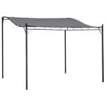 Outsunny 10'x10' Outdoor Pergola, Steel Gazebo Canopy, Portable Sun Shelter Door Porch Cover, Grey