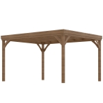 Outsunny 10' x 12' Outdoor Wooden Pergola, Grape Vine Gazebo with Concrete Anchors for Garden, Patio, Backyard, Deck, Brown