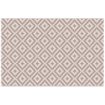 Outsunny Reversible Outdoor RV Rug, Patio Floor Mat, 6' x 9' Plastic Straw Rug for Backyard, Deck, Beach, Camping, Coffee & White