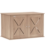 PawHut Hidden Cat Litter Box Enclosure with Ventilated Door, Cat Hole, Cat Washroom, Indoor Cat House, Walnut