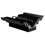 DURHAND 22" inches Metal Tool Box, Portable 5-Tray Cantilever Steel Tool Chest Cabinet, Black