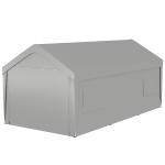 Outsunny 10' x 20' Carport, Heavy Duty Portable Garage, with 4 Mesh Windows and 2 Doors, Gray