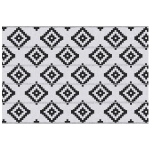 Outsunny Reversible Outdoor RV Rug, Patio Floor Mat, 6' x 9' Plastic Straw Rug for Backyard, Deck, Beach, Camping, Black & White
