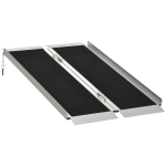 HOMCOM 4' Portable Wheelchair Ramp Aluminum Threshold Mobility Single-fold for Scooter with Carrying Handle