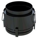 Outsunny Smokeless Fire Pit with Ash Catcher, Portable Wood Burning Firepit with Poker for Garden Camping Bonfire Party, Black