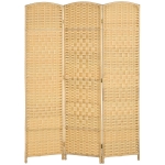 HOMCOM Folding Room Divider Screen 3 Panel 6' Tall Privacy Screen Freestanding Wood Partition for Home Office, Nature Wood