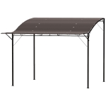 Outsunny 10x8ft Patio Metal Gazebo with Extendable Side Awning, Outdoor Shelter Shade Canopy Deck Awning, Brown