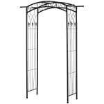 Outsunny 7Ft Outdoor Garden Arbor, Wedding Arch for Ceremony, Trellis with Scrollwork Design, Ideal for Climbing Vines and Plants, Black
