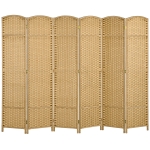 HOMCOM Folding Room Divider Screen 6 Panel 5.6 ' Tall Privacy Screen Freestanding Room Partition for Home Office, Nature Wood