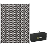 Outsunny Reversible Outdoor Rug Carpet RV Camping Rugs with Carry Bag, 9' x 12', Black & White Clover