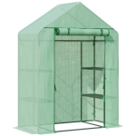 Outsunny 55" x 28" x 75" Walk-in Greenhouse Portable Garden Plant Flower Seed Warm House with 4 Shelves Outdoor Plant Growth Hot House PE Cover Green