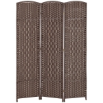 HOMCOM Folding Room Divider Screen 3 Panel 6' Tall Privacy Screen Freestanding Wood Partition for Home Office, Brown