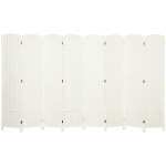 HOMCOM Folding Room Divider Screen 8 Panel 5.6 ' Tall Privacy Screen Freestanding Room Partition for Home Office, White